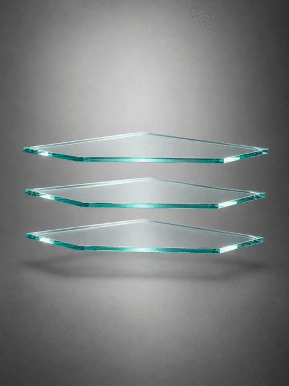 Tablette pour vitrine d′angle 7/xxVA en verre