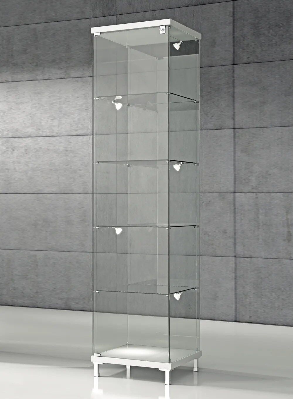 vitrine colonne - Q45VA-blanc-poli