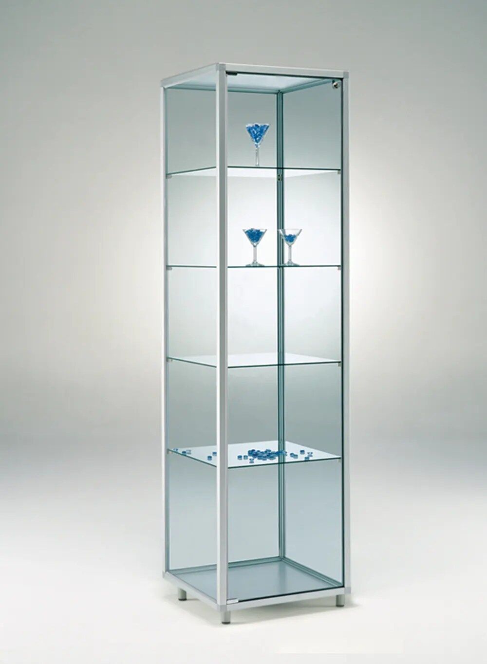 vitrine colonne - c525va-silver-silver