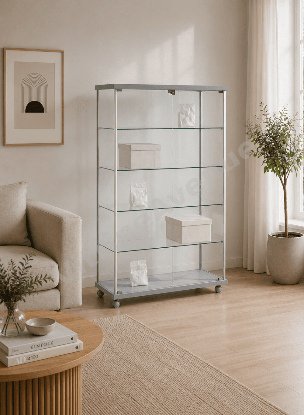 Vitrine en verre sur roulettes 93-14VA – Image 2